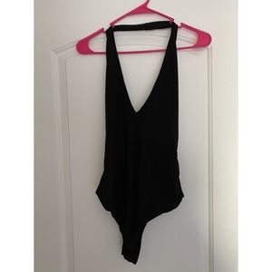 Fashion Nova black halter bodysuit